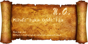 Mihályka Odília névjegykártya